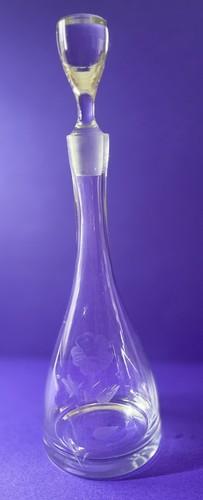 Vintage hand blown etched - hand,